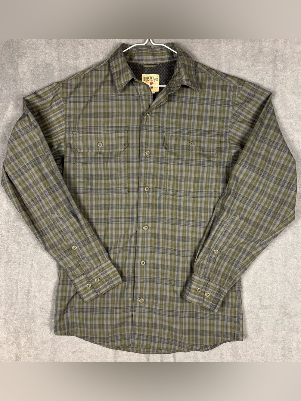Red‎ Head Brand Mens Small Plaid Long Sleeve Outdoor Fishing Button Up Shirt S